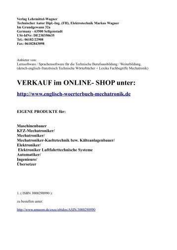 Woerterbuch: VERKAUF im ONLINE- SHOP + Leseproben