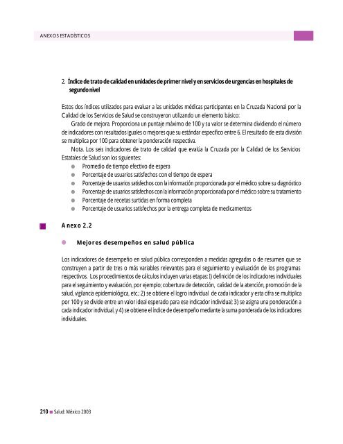 Anexos Estadísticos - Secretaría de Salud :: México