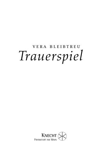Trauerspiel - Verlag Josef Knecht