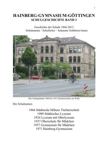 101 schulnamen, schulleiter, bekannte schülerinnen - Hainberg ...