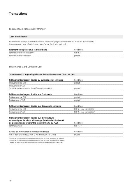 Prix et conditions pour les entreprises et les associations