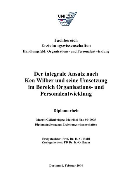 Der integrale Ansatz nach Ken Wilber und seine ... - Michaelegli.ch