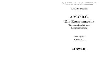 Wege zu einer höheren Lebenserfahrung - Amorc