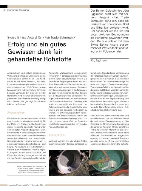 Erfolg und ein gutes Gewissen dank fair ... - Faire Edelsteine