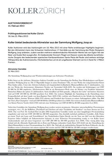 Pressebericht (PDF) - Koller Auktionen