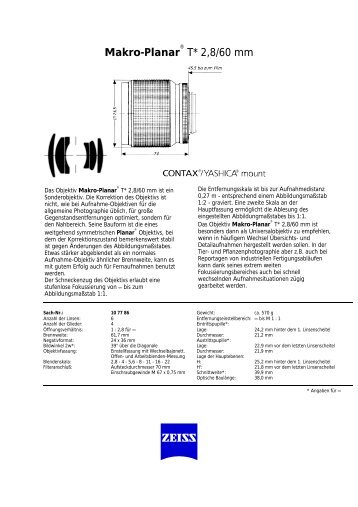 Makro-Planar T* 2,8/60 mm - Carl Zeiss