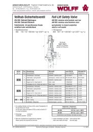 Vollhub-Sicherheitsventil Full-Lift Safety Valve - Armaturen-Wolff