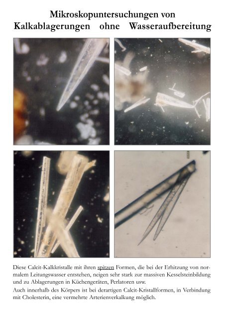 Mikroskopuntersuchungen von Kalkablagerungen ... - WESA-Wasser