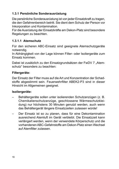 Einheiten im ABC-Einsatz - Staatliche Feuerwehrschule Würzburg
