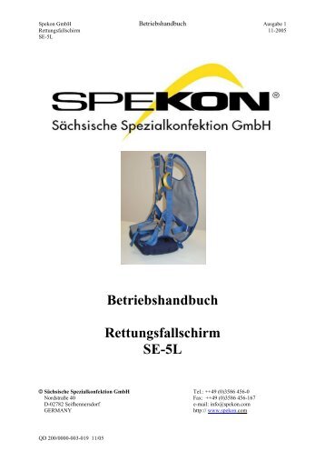 SE-5L deutsch. - Sächsische Spezialkonfektion GmbH