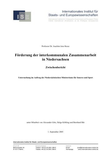 Förderung der interkommunalen Zusammenarbeit in Niedersachsen