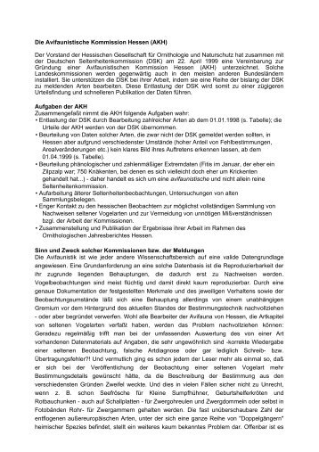 Die Avifaunistische Kommission Hessen (AKH) - beim NABU ...