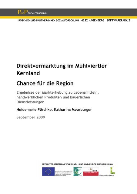 PundP Forschungsbericht Markterhebung ... - Leader - Kernland