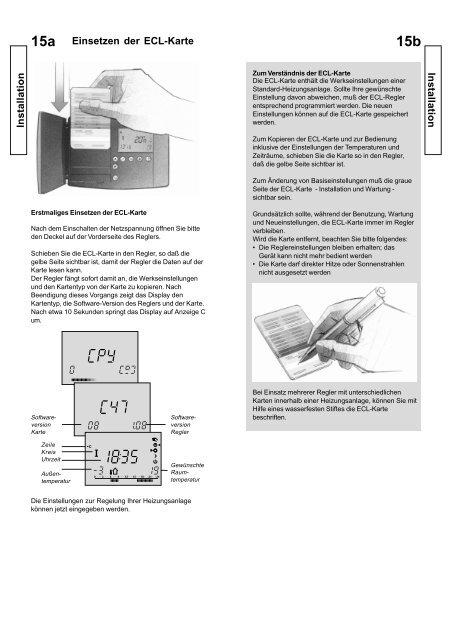 ECL Comfort Bedienung ECL Comfort Installation und Wartung