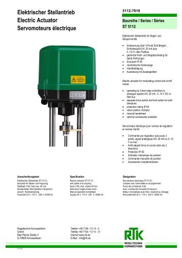 Elektrischer Stellantrieb Electric Actuator Servomoteurs électrique