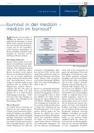 burnout in der medizin – medizin im burnout? - ÖGKV