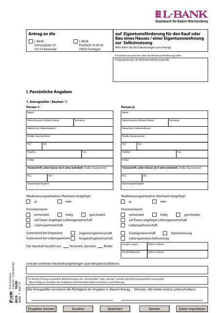 Antrag Auf Eigentumsforderung Fur Den Bau Kauf Remchingen