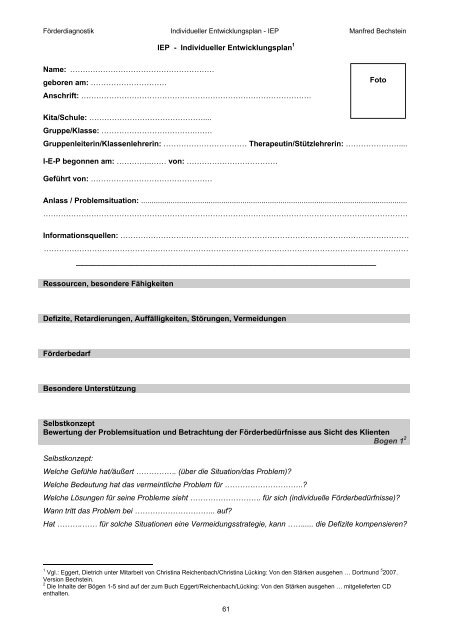 Iep Individueller Entwicklungsplan1 Name