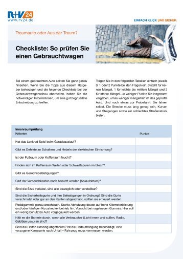 PDF Checkliste Gebrauchtwagen - Zur R+V24