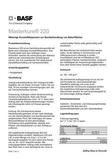 Masterkure® 220 - BASF Performance Products GmbH