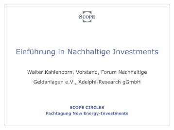 Einführung in Nachhaltige Investments - Scope-Zertifikate