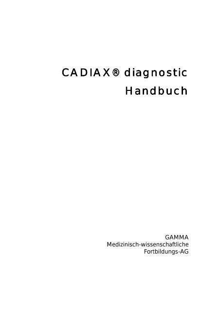 CADIAX® diagnostic Handbuch