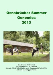 Osnabrücker Summer Genomics 2013 - Osnabrücker Herdbuch eG