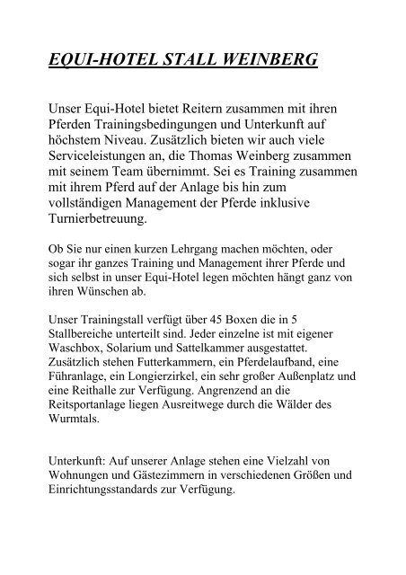 Equi Hotel Text Deutsch Komplett Thomas Weinberg