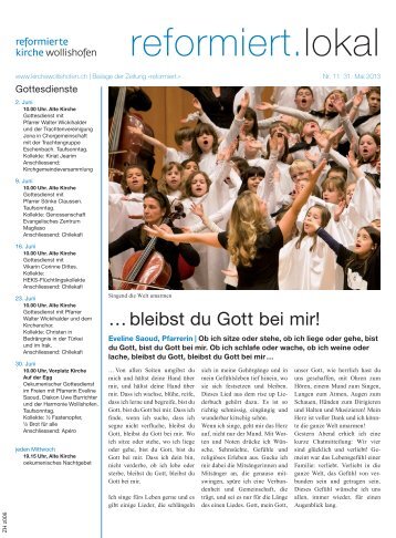 "Wollishofen" vom 31.05.2013 - bei der Evangelisch-reformierten ...