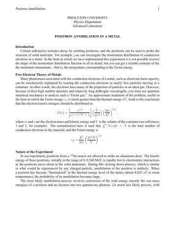 Positron Annihilation - Princeton University