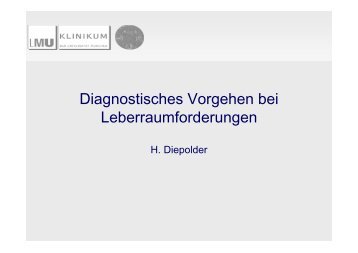 Diagnostisches Vorgehen bei Leberraumforderungen