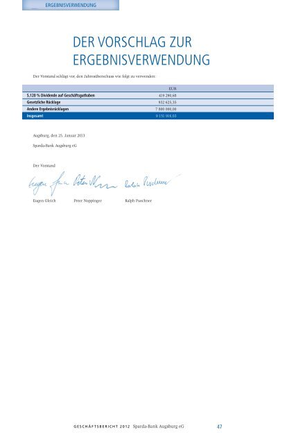 Unser Geschäftsbericht 2012 - Sparda-Bank Augsburg eG