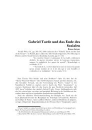 Gabriel Tarde und das Ende des Sozialen - Bruno Latour