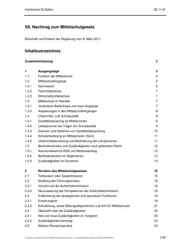 Botschaft_Mittelschulgesetz.pdf - schule.sg.ch - Kanton St.Gallen