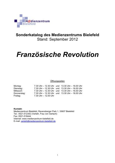 Franzosische Revolution Medienzentrum Bielefeld