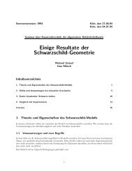 Einige Resultate der Schwarzschild-Geometrie