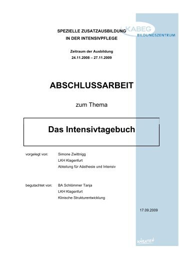 ABSCHLUSSARBEIT Das Intensivtagebuch - Kabeg