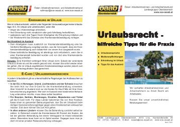 Urlaubsrecht - - ÖAAB Oberösterreich