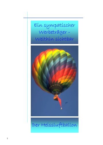Sponsoring - Heissluft Ballonfahrten in der Ostschweiz