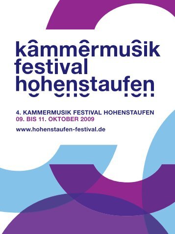 Programmheft - kammermusik festival hohenstaufen