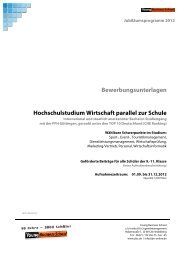 Hochschulstudium Wirtschaft parallel zur Schule