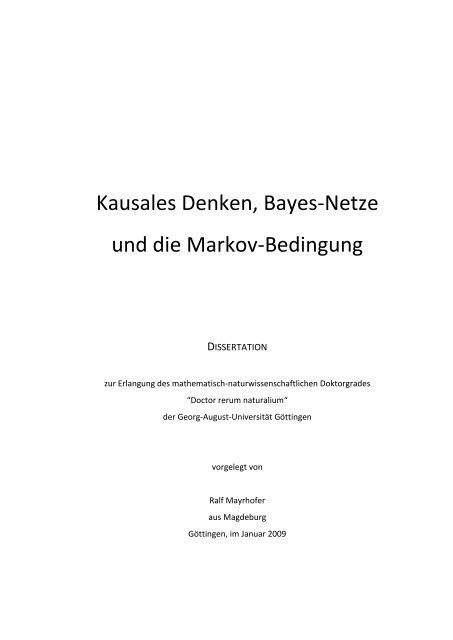 Kausales Denken, Bayes-Netze und die Markov-Bedingung
