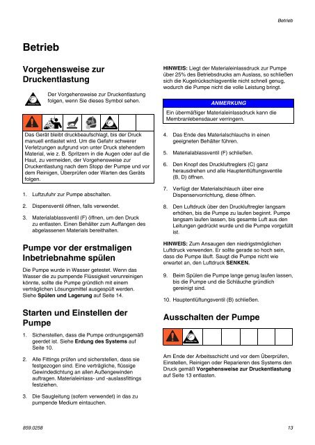 Warnhinweise - Verderair