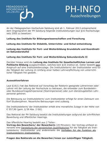 PH-INFO - Pädagogische Hochschule Salzburg