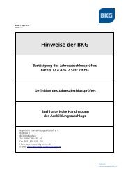 Hinweise der BKG - Bayerische Krankenhausgesellschaft eV