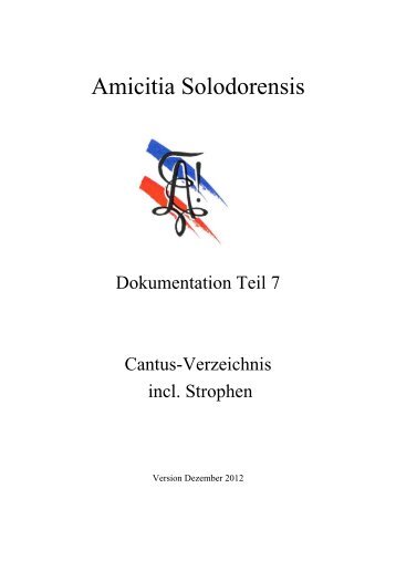 Cantus - Amicitia Solodorensis