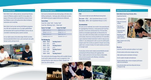 IB Diploma Revision Courses - Berlin British School