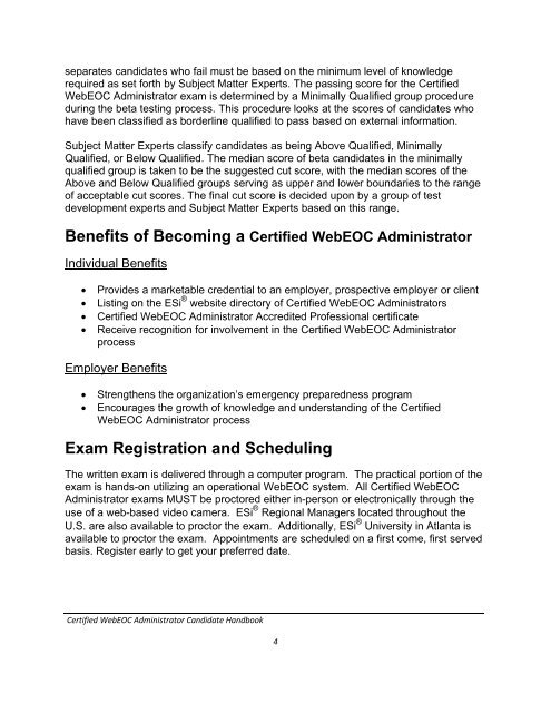 Certified WebEOC Administrator Candidate Handbook