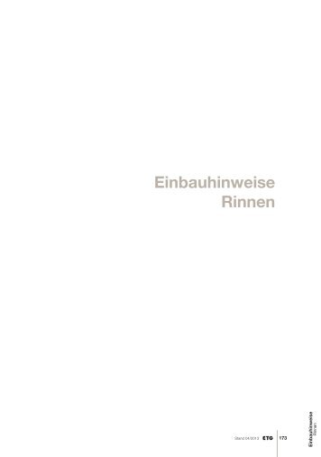 Einbauhinweise Rinnen