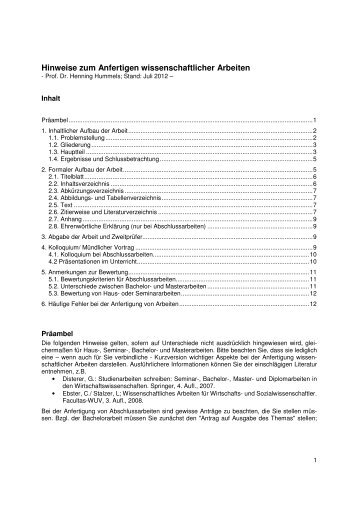 Leitfaden Für Verfasser Wissenschaftlicher Arbeiten - 